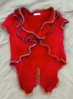 Red Cashmere shrug with tails